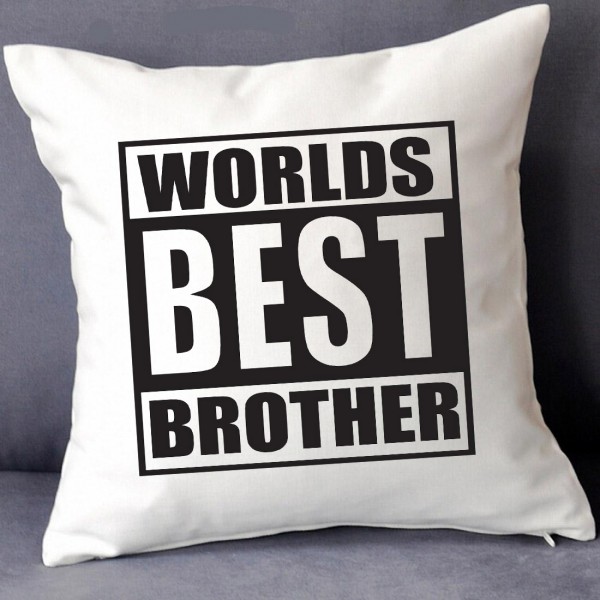 GRABADEAL Worlds Best Brother Cushions Gift for Raksha Bandhan